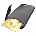 Wholesale iPhone 7 Card Holder Hybrid Case (Space Gray)